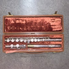 Vintage Artley Flute Elkhart IND with Case   Untested, As-Is Collectible