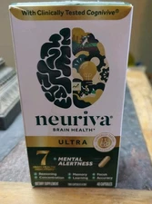 Neuriva Ultra Brain Health Mental Alertness Memory Focus (40 Caps) Exp 08/26