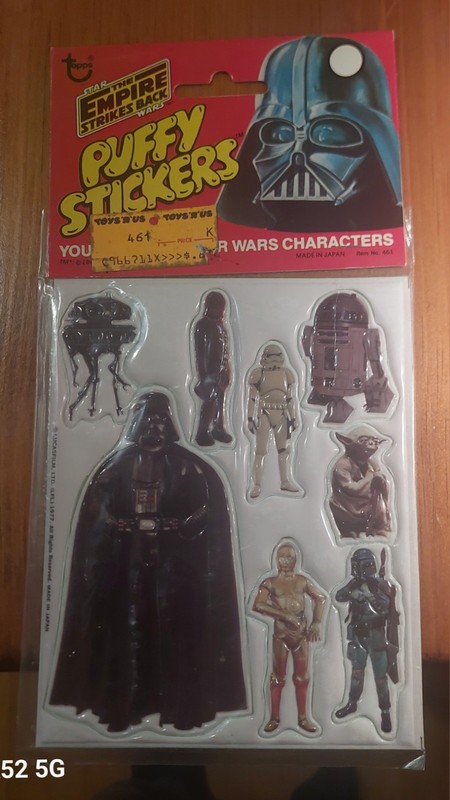 1980 EMPIRE STRIKES BACK UNOPENED PACK - PUFFY STICKERS STAR WARS BOBA FETT 