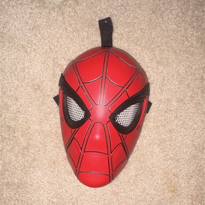 Spider-Man Kids Full Face Plastic Mask, Red/Black/White, Adjustable, One Size