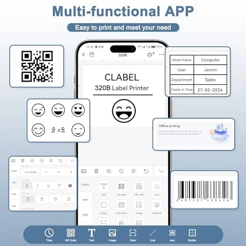 Bluetooth Label Maker 320B 3 Inch Thermal Barcode Printer for Easy Printing