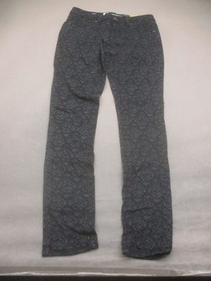 NWT Mossimo Size 4 Womens Black Floral Cotton Blend Skinny Casual Pants 855