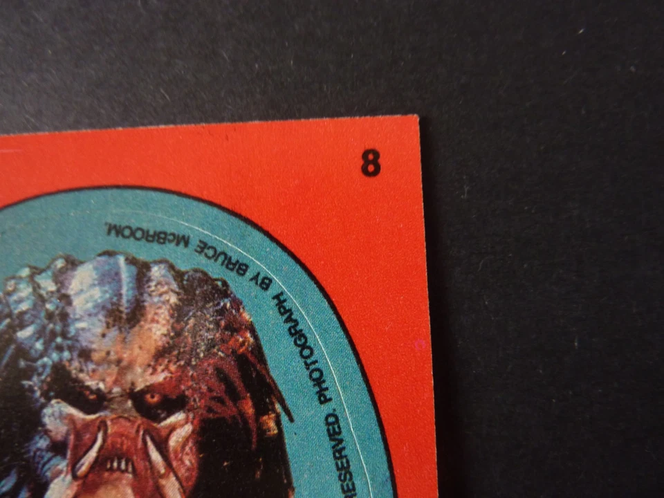 Topps Fright Flicks Card - Predator - Sticker Number 8 - MINT! From 1988 - Image 4 of 4
