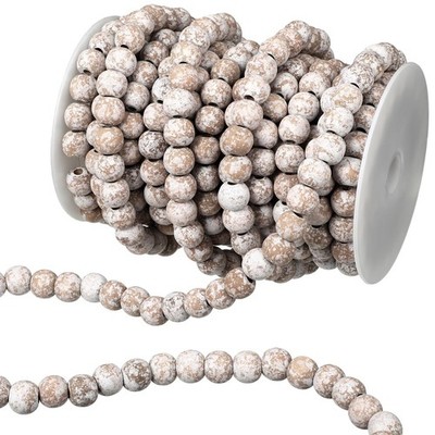 Libima 26 Feet Christmas Wooden Bead Garland approx. 26 ft/ 8 m, Wood Color 