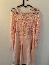 London long sleeve Pink lace dress size 12 