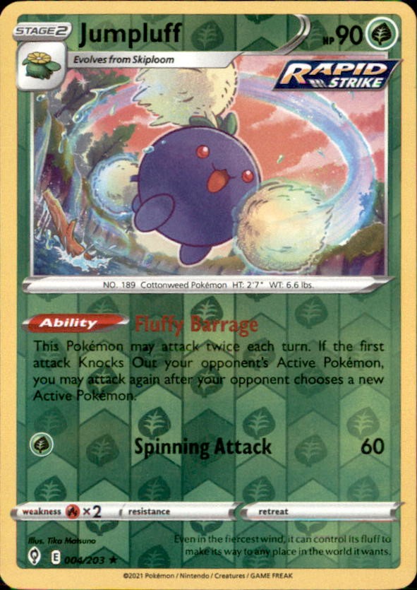 Pokemon Jumpluff 4/203 Evolving Skies Reverse Holo 4 Card Lot