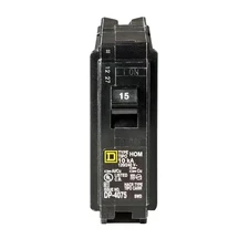 Homeline 15 Amp One-Pole Circuit Breaker HOM120CP, Square D Breakers 120/240 VAC