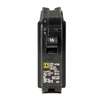 Homeline 15 Amp One-Pole Circuit Breaker HOM120CP, Square D Breakers 120/240 VAC