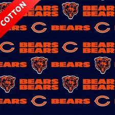 Chicago Bears NFL Cotton Fabric - 58" Wide - Sold by The Yard  Bolt