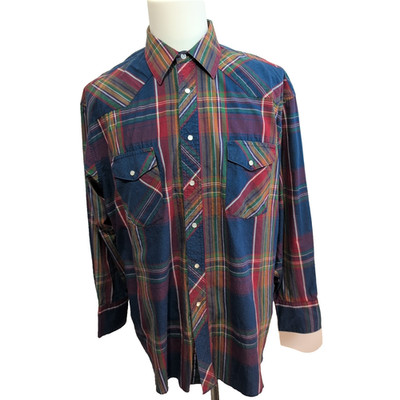 WRANGLER Westernhemd kariert Tartan mit Taschen Langarm - Gr.XL