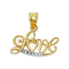 Charm America - Gold Diamond-Cut Love Charm - 10 Karat Solid Gold