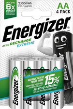 Energizer Extreme AA Rechargeable Batteries 2300mAh NiMH Pre-Charged 4 Pack