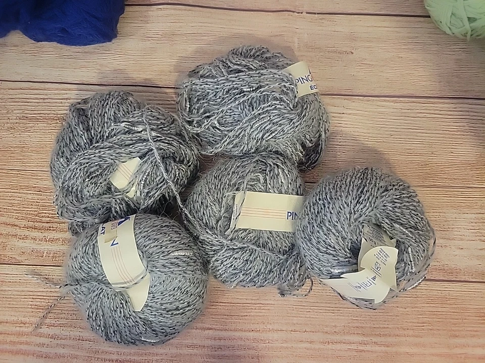 4 bolas de hilo vintage de pingüino viscosa poli 50 g azul nácar - 50 gramos Foto 3 de 3