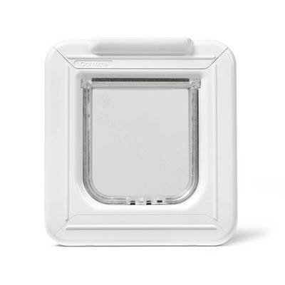 Elite Mikrochip-Katzenklappe mit Timer   Weiß (355W)