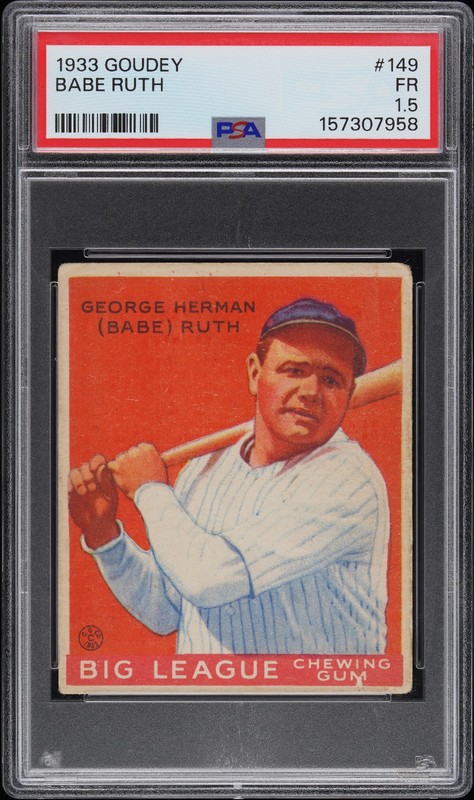 1933 Goudey #149 Babe Ruth Yankees HOF PSA 1.5 - FR