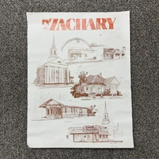 Zachary Louisiana Vtg Poster 1983 Louisiana Proud Print Landmarks Historic Cajun