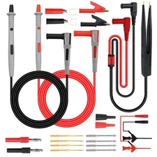 21pcs Multimeter Test Lead Kit Electrical Alligator Clip Test Probe Plug Set