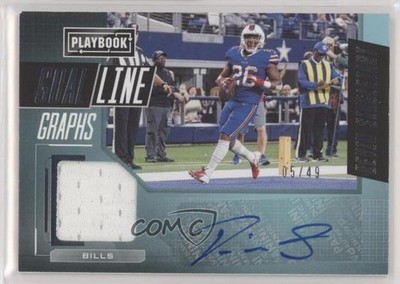 2020 Panini Playbook Goal Line Graphs 5/49 Devin Singletary #GLG-DS Auto 0c3