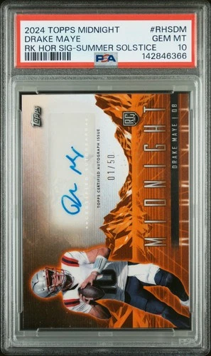 2024 TOPPS MIDNIGHT RC HORIZON SIGNATURES SUMMER SOLSTICE DRAKE MAYE 1/50 PSA 10
