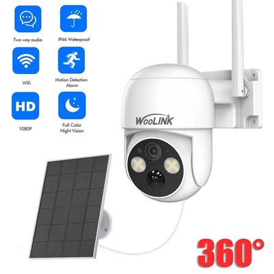 4MP Solar Battery Camera 2K Outdoor Wi-Fi Security Camera 360° Pan Tillt Audio