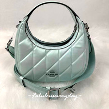 Coach Carmen Mini Crossbody Bag In Pearlized Leather/Silver/Green CBI46 NWT