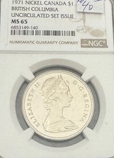 1971 Canada $1 British Columbia NGC MS65