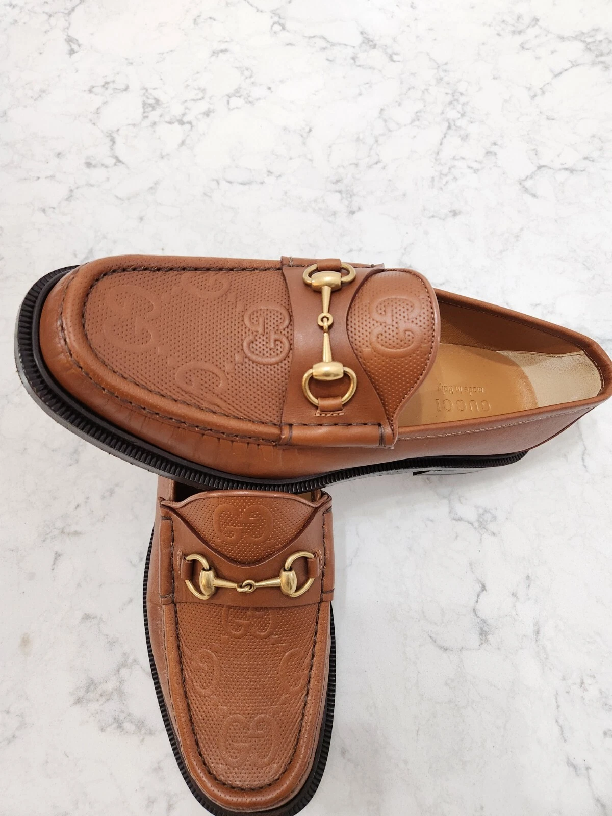 Mocassins homme Gucci marron clair 