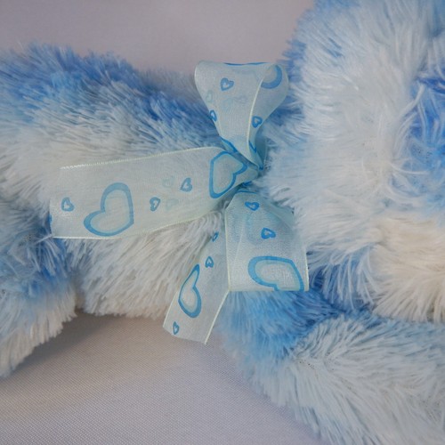 2009 Dan Dee Blue White Bunny Rabbit Plush Tie Dye Collectors Heart Bow Nose 13" - Picture 4 of 10