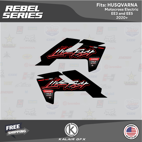 Graphics Kit for Husqvarna Electric EE3 and EE5 2020+ Rebel - RED - Picture 2 of 6