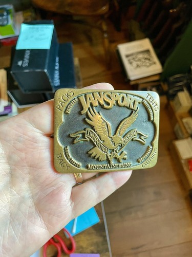 Fibbia per cintura JanSport in ottone massiccio, vintage e scarsa. Anacortes Ottone Funzionante 1977 - Foto 12 di 15
