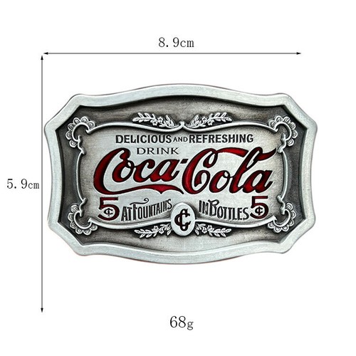 Hebilla de cinturón Coca Cola esmaltada estilo vintage - Imagen 2 de 3