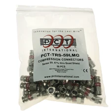 PCT PCT-TRS-59LMG 50 RG59 Count Quad Shield Compression Connectors