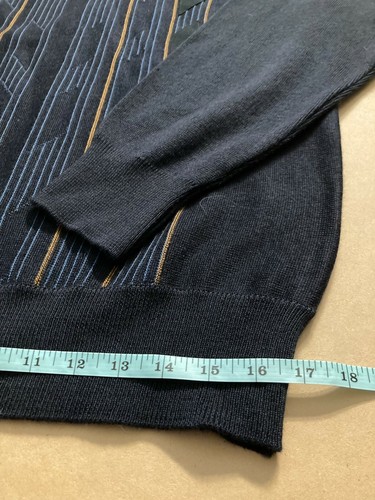 Suéter De Colección Gabicci Mezcla de Lana Cuello en V Manga Larga Azul Talla M Hecho en Corea Para Hombre’s - Imagen 10 de 12