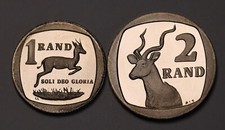1993 South Africa 1 & 2 Rand Proof Coins KM# 138 & KM# 139 7 790 Minted