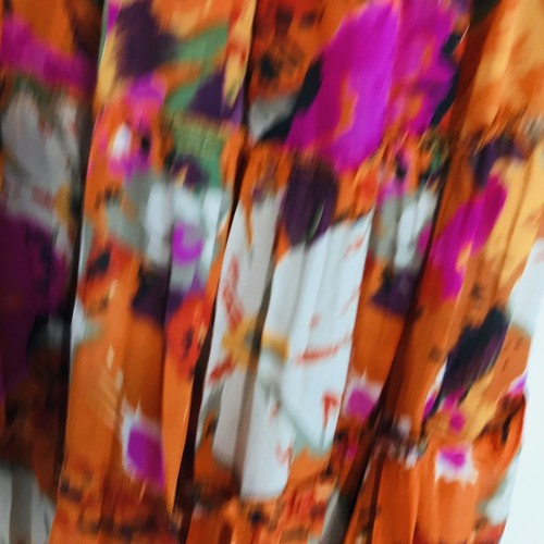 Gonna donna Preswick & Moore grande flouncy hawaiana multicolore con volant foderata - Foto 5 di 12
