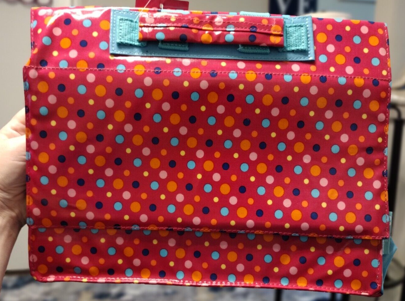 Les Skewies Convertible Kids Backpack Shoulder Bag Pink Teal Polka Dots NWT New