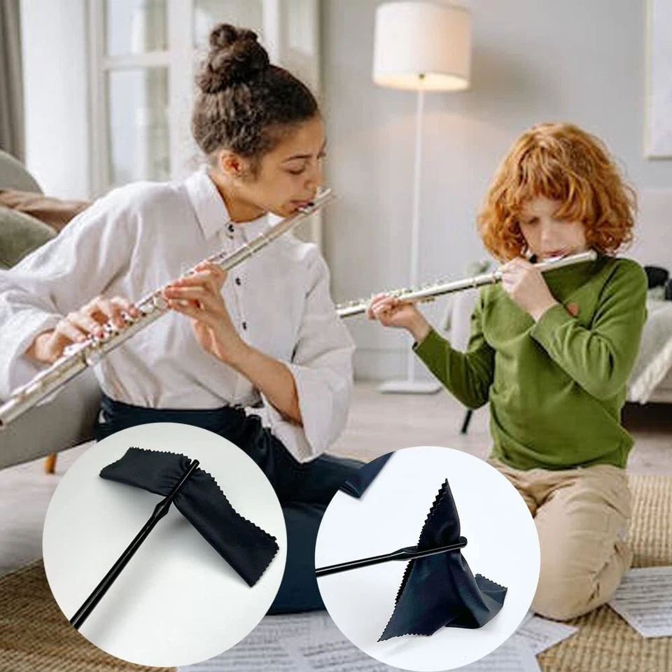 Kit de limpieza de flautas varilla de limpieza de flautas con 4 piezas paño de limpieza de flautas flauta Foto 2 de 4