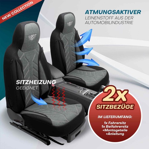 Coprisedili Pilot adatti per BMW X3 G01 (nero-verde) | sedili anteriori | Prime - Foto 3 di 11