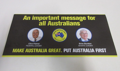 2019 - United Australia Party - Letter & Brochure - Clive Palmer & Brian Burston