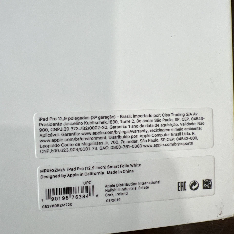 Apple ipad Case Smart Folio For Pro 12.9-inch 3rd Gen - White MRXE2ZM/A New - Image 4 of 4