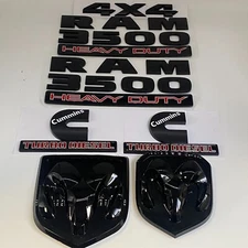 7PCS RAM Emblem Set Fits For RAM 3500 HEAVY DUTY Cummins Turbo Diesel 4X4 Badge