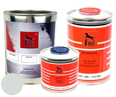 FRIZ 2,5L Set Basislack spritzfertig für Fiat 210 BIANCO + Klarlack und Härter