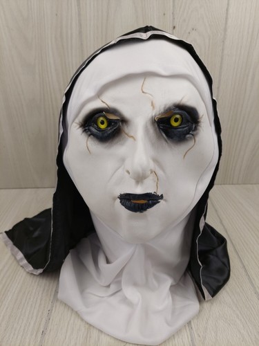 Horror Scary Conjuring Valak Latex Mask Headscarf Cosplay Halloween Costume Evil