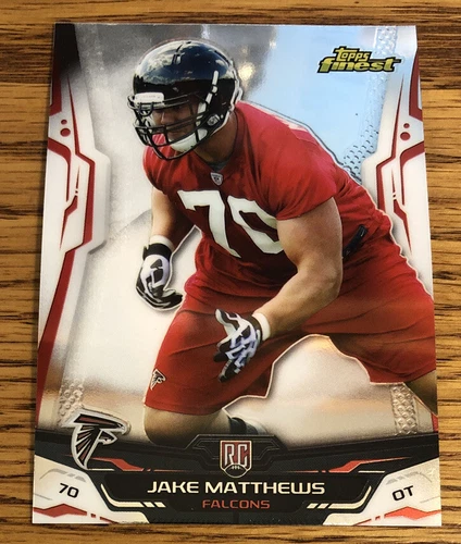 Jake Matthews RC 2014 Topps Finest Falcons Card #136    *5068*