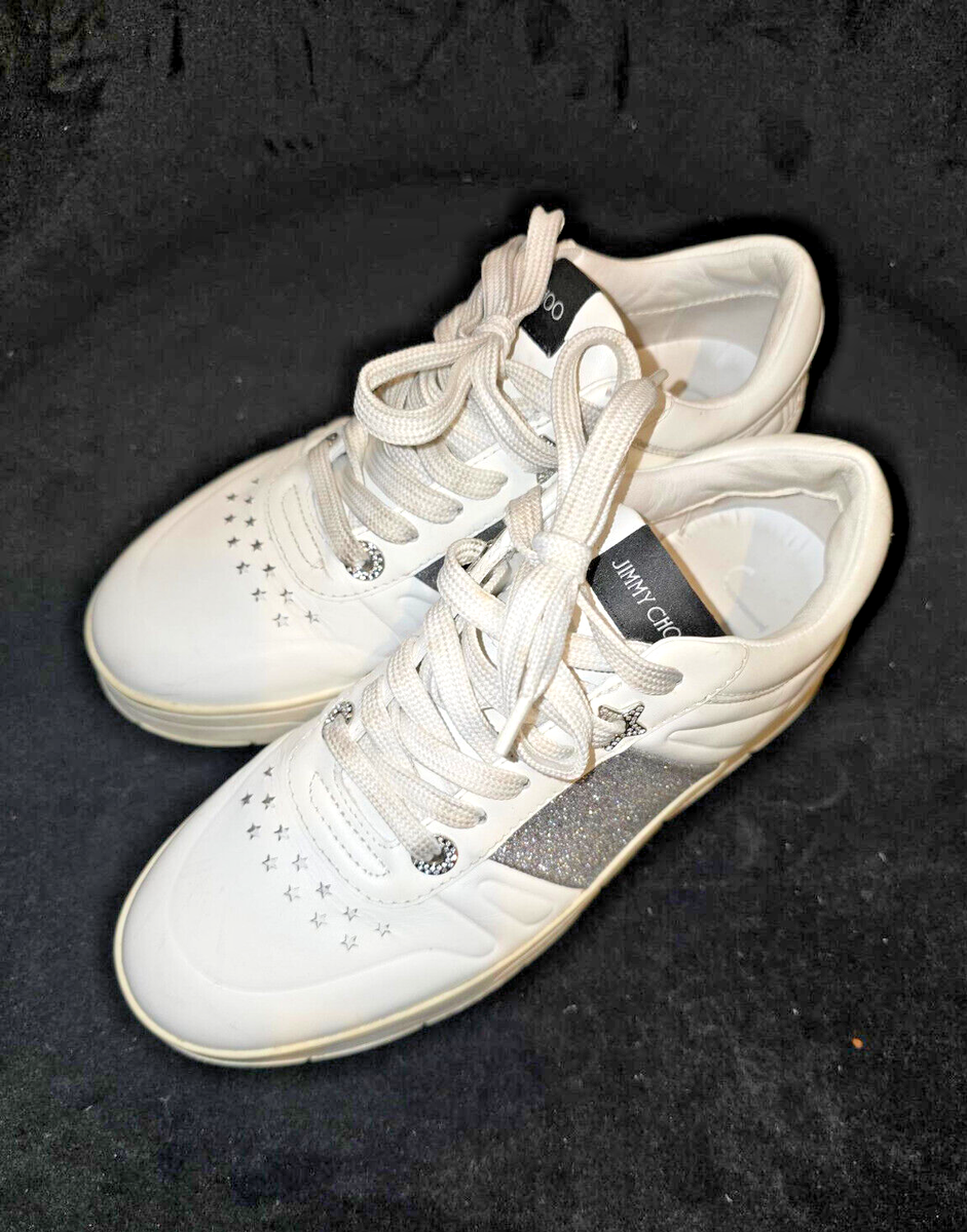 Jimmy Choo Hawaii Glitter Leather Sneakers Size 37EU/7US $580 | eBay