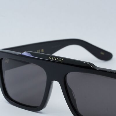 GUCCI GG1460S 001 Solid Black/Grey 56-16-145 Sunglasses New