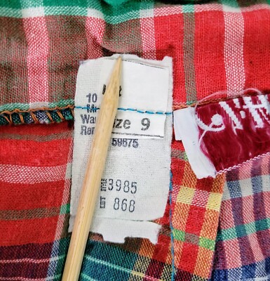 その他 S Vintage Cliffhanger Rainbow Plaid High Waisted Shorts w Cuffs Size