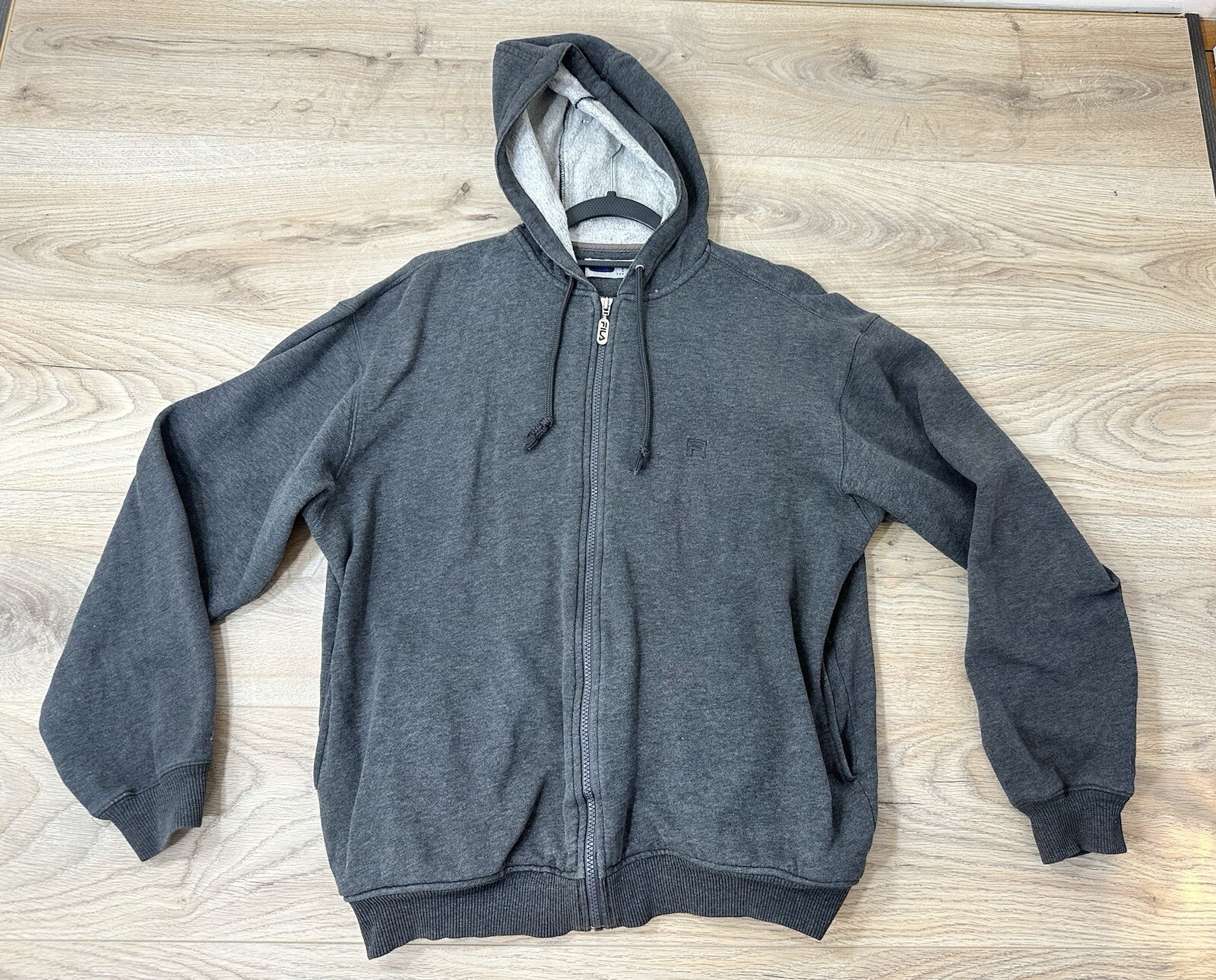 Giacca con cappuccio Fila Retro 00s pile cerniera taglia mena M UK