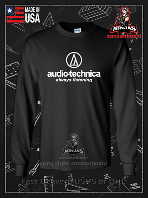 New Audio Technica Always Listening Logo Men's Tee American Long Sleeve T-Shirt