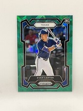 2024 Panini Prizm - green Ice Prizm #274 Evan Carter (RC) Texas Rangers